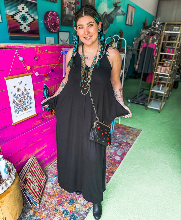 Radiant Raven Maxi Dress (WITH POCKETS!)