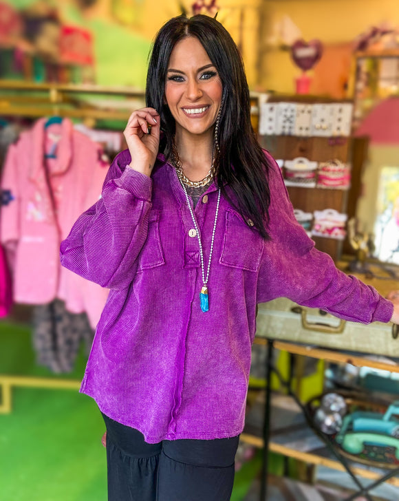 Plum Perfect Henley Sweater