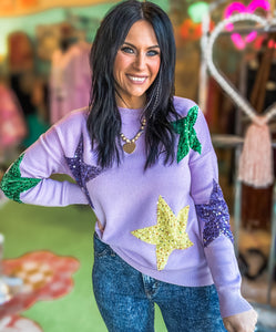 Creole Glow Mardi Gras Sweater