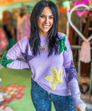 Creole Glow Mardi Gras Sweater