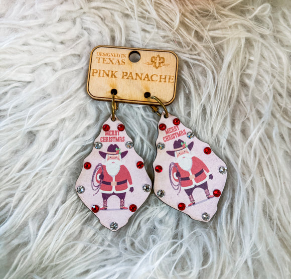 Merry Christmas Santa Earrings by Pink Panache