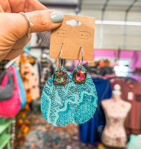 Turquoise Tinley Earrings • Multi Colored Stone