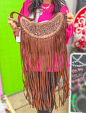 Hand Tooled Hottie Fringe Purse by American Darling