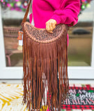 Hand Tooled Hottie Fringe Purse by American Darling