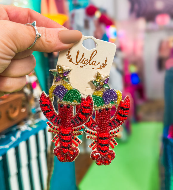 Belle Of The Boil Crawfish  Earrings