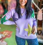 Creole Glow Mardi Gras Sweater