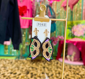 Masked Mystery Earrings by Pink Panache