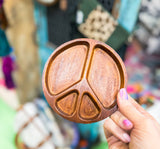 Wooden Peace Sign Trinket Tray