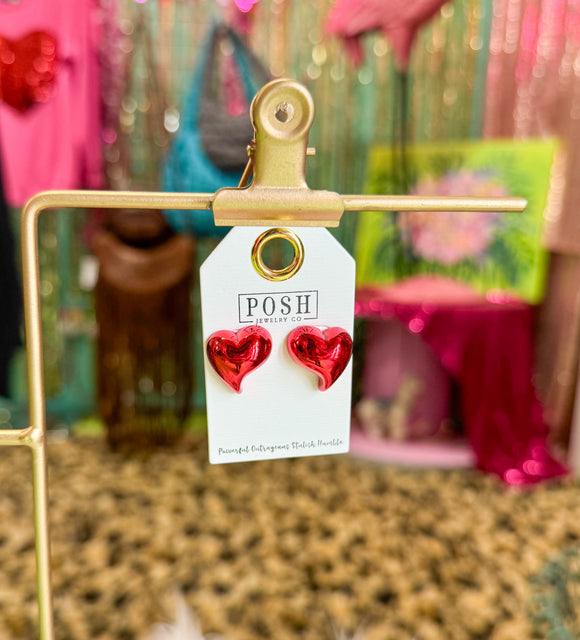 Lover Stud Earrings by Pink Panache