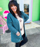 Cozy Season Popcorn Cardigan • Jade Cactus