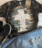 Camo Cross Bleached Tee• Pre Order