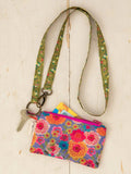 Zip Pouch Lanyard - Retro Floral Garden