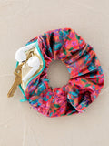 Hideaway Scrunchie - Pink Red Folk Floral