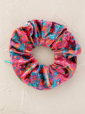 Hideaway Scrunchie - Pink Red Folk Floral