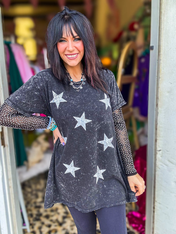 Supernova Star Tunic • Mineral Washed Black