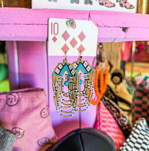 Dazzling Desert Turquoise & Gold Earrings